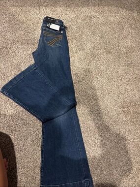 7 For All Mankind Dark Blue Wide Leg Jeans